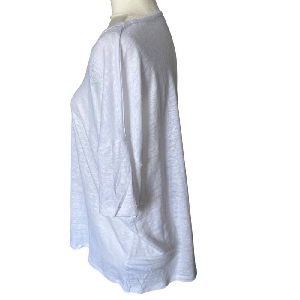J.Crew 100% Linen Relaxed Tee White Color Size Medium - Picture 5 of 10